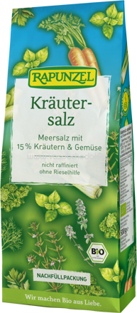 Rapunzel Kräutersalz mit 15% Kräutern und Gemüse, 500g
