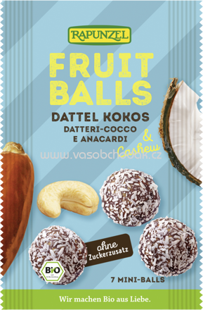 Rapunzel Fruit-Balls Dattel-Kokos & Cashew, 49g