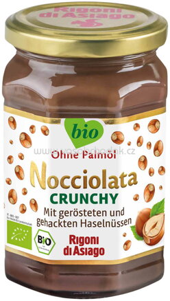 Rigoni di Asiago Nocciolata Crunchy Haselnuss Nougat Creme mit gerösteten und gehackten Haselnüssen, ohne Palmöl, 270g