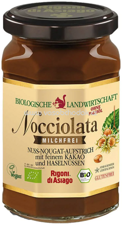 Rigoni di Asiago Nocciolata Milchfrei Haselnuss Nougat Creme mit Kakao, 270g