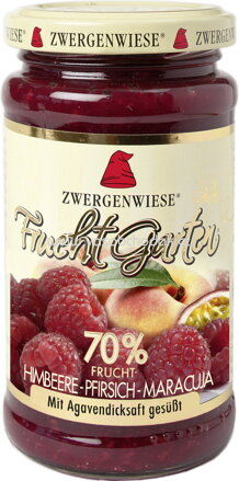 Zwergenwiese FruchtGarten Himbeere-Pfirsich-Maracuja, 225g