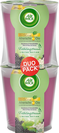 AirWick Duftkerze im Glas Brombeere & Holunderblüte, 2x105 g, 2 St