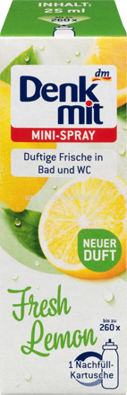 Denkmit Lufterfrischer Minispray Fresh Lemon Nachfüllpack, 25 ml