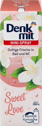 Denkmit Lufterfrischer Minispray Sweet Love Nachfüllpack, 25 ml