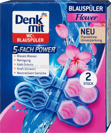 Denkmit WC-Stein Blauspüler Flower, 2 St