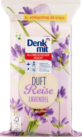 Denkmit Feuchte Allzwecktücher Lavendel, 80 St