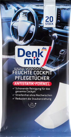 Denkmit Feuchte Reinigungstücher für Autopflege, 20 St