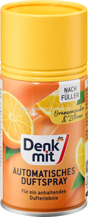 Denkmit Lufterfrischer Automatisches Duftspray Orangenzauber & Zitrone Nachfüllpack, 250 ml