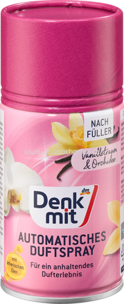 Denkmit Lufterfrischer Automatisches Duftspray Vanille & Orchidee Nachfüllpack, 250 ml