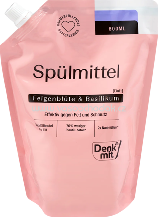 Denkmit Spülmittel Feigenblüte & Basilikum Nachfüllbeutel, 600 ml