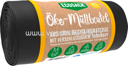 Ecosack Müllbeutel Öko 35l mit Tragegriff, 20 St