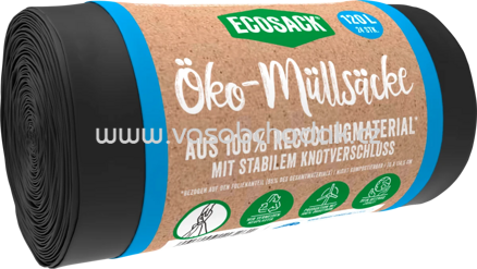 Ecosack Müllsäcke Öko 120l mit Knotverschluss, 24 St