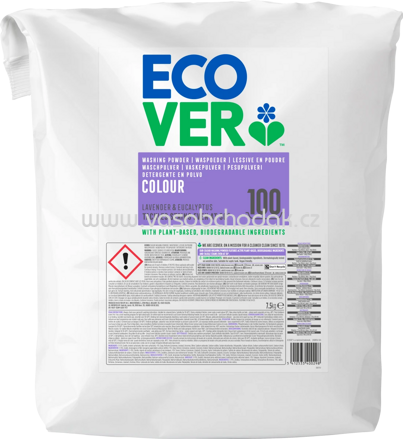 Ecover Colorwaschmittel Pulver Lavendel und Eukalyptus, 18 - 100 Wl
