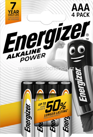 Energizer Batterien Alkaline Power AAA, 4 St