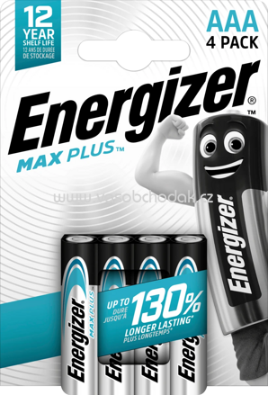Energizer Batterien Micro AAA LR03 Alkali Max Plus, 4 St