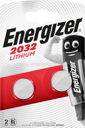 Energizer Knopfzellen-Batterie CR2032 3 Volt Lithium, 2 St