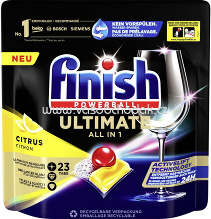 Finish Spülmaschinen Tabs Ultimate All in 1 Citrus, 23 - 72 St