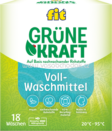 Fit Grüne Kraft Vollwaschmittel, pulver, 18 Wl