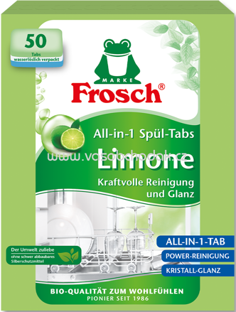 Frosch All-in-1 Spül-Tabs Limone, 50 Stück, 900 ml 