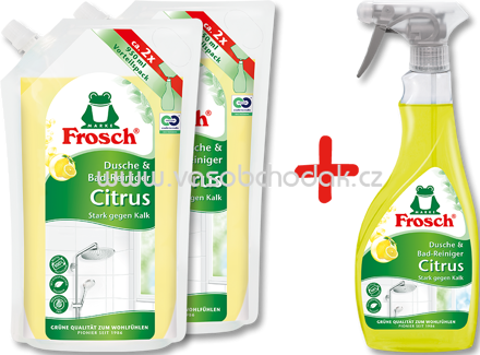 Frosch Dusche & Bad-Reiniger Citrus Vorteilspaket 2x950 ml, 1x500 ml, 2,4 l