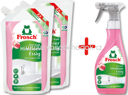 Frosch Anti-Kalk Himbeer-Essig Vorteilspaket 2x950 ml, 1x500 ml, 2,4 l