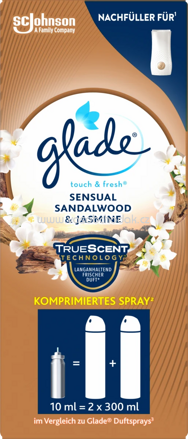 Glade Lufterfrischer Minispray Touch & Fresh Sensual Sandalwood & Jasmine Nachfüller, 10 ml