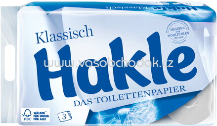 Hakle Toilettenpapier Klassisch Weiß, 3-lagig, 8 - 80 Rollen