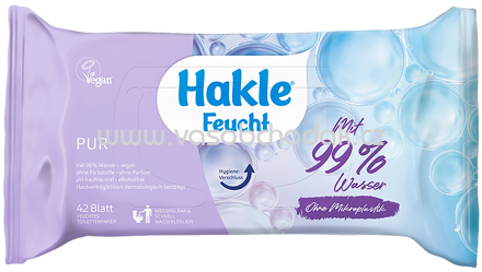 Hakle Feuchtes Toilettenpapier Pur mit 99% Wasser, 42 Blatt