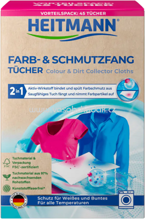 HEITMANN Farb- und Schmutzfang Tücher 2in1, 45 St
