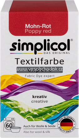 Simplicol Textilfarbe expert Mohn-Rot, 1 St