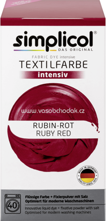 Simplicol Textilfarbe intensiv Rubin-Rot, 1 St