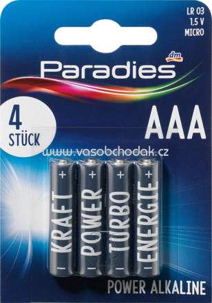 Paradies Batterien Power Alkaline Micro AAA, 4 St