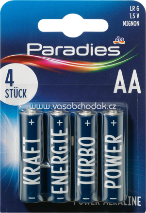 Paradies Batterien Power Alkaline Mignon AA, 4 St