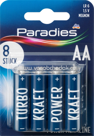 Paradies Batterien Power Alkaline Mignon AA, 8 St