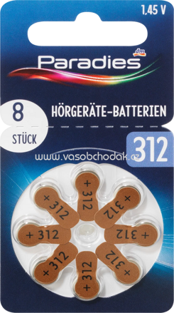 Paradies Hörgeräte-Batterie Typ 312 MP8, 8 St