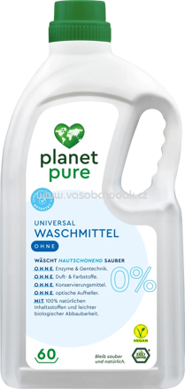 Planet Pure Vollwaschmittel Universal Vegan 0%, 60 Wl