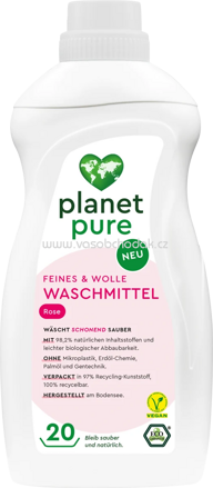 Planet Pure Waschmittel Feines & Wolle Rose, 20 Wl