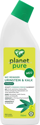 Planet Pure WC Reiniger Urinstein & Kalk Eukalyptus, 750 ml