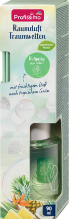 Profissimo Duftstäbchen Raumduft Traumwelten mit fruchtigem Duft nach tropischem Grün, 90 ml