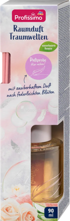 Profissimo Duftstäbchen Raumduft Traumwelten mit zauberhaftem Duft nach federleichten Blüten, 90 ml