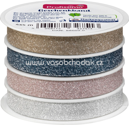 Profissimo Geschenkband-Set Glitter, 20 m