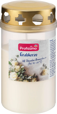 Profissimo Grabkerze mit Deckel weiß, 1 St