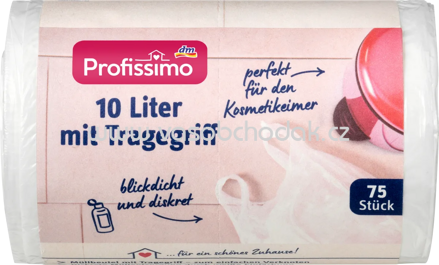 Profissimo Müllbeutel 10l mit Tragegriff Kosmetikeimer, 75 St