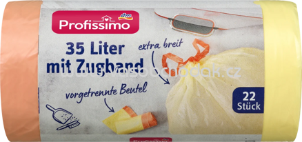 Profissimo Müllbeutel mit Zugband, 35l, 22 St