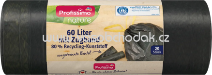 Profissimo Müllbeutel nature mit Zugband, 60l, 20 St