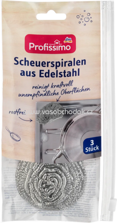 Profissimo Scheuerspiralen aus Edelstahl, 3 St