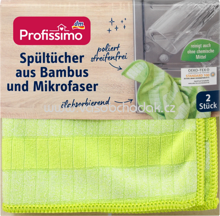 Profissimo Spültücher aus Bambus und Mikrofaser, 2 St