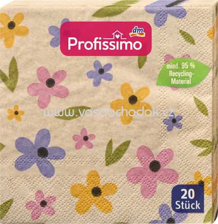 Profissimo Cocktailservietten "Flower" aus Recycling-Material (25x25cm), 20 St