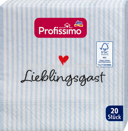 Profissimo Cocktailservietten "Lieblingsgast" 25x25 cm, 20 St