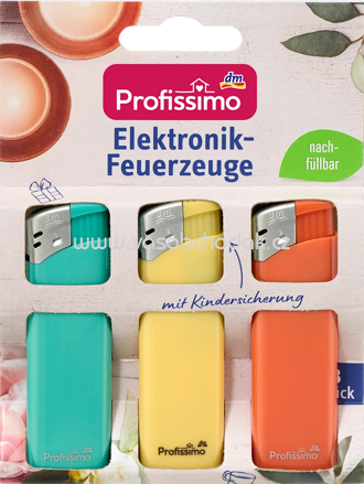 Profissimo Eletronik Feuerzeuge, 3 St